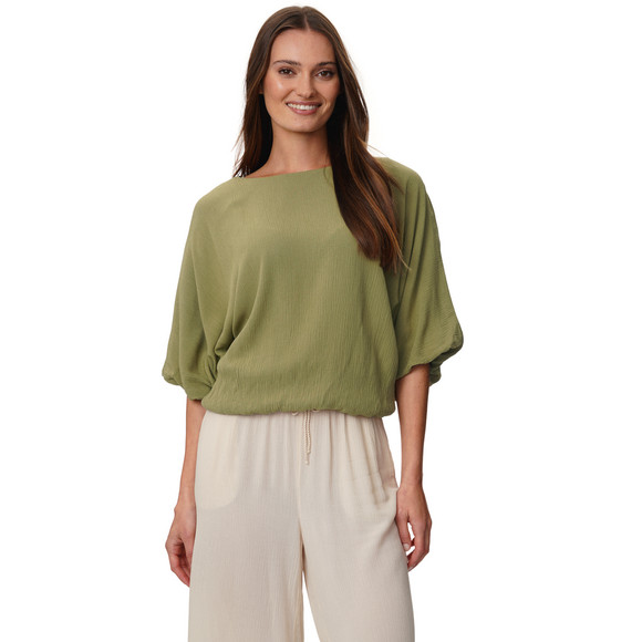 Damen Bluse in Crinkle-Optik