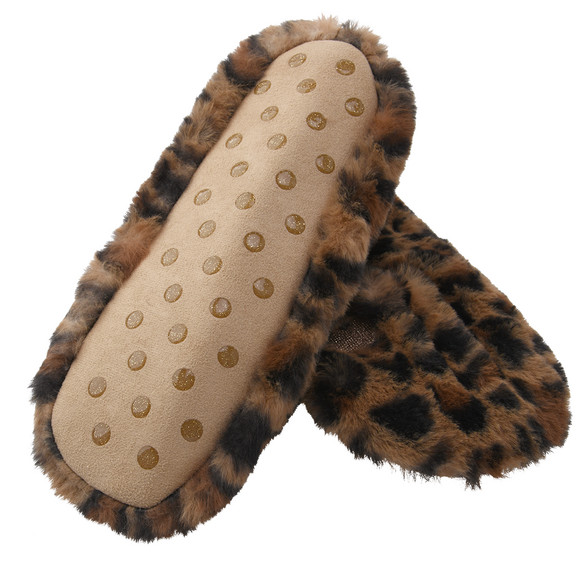 1 paar damesslippers met pluche-look 