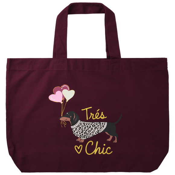 Katoenen Shopper met teckelmotief