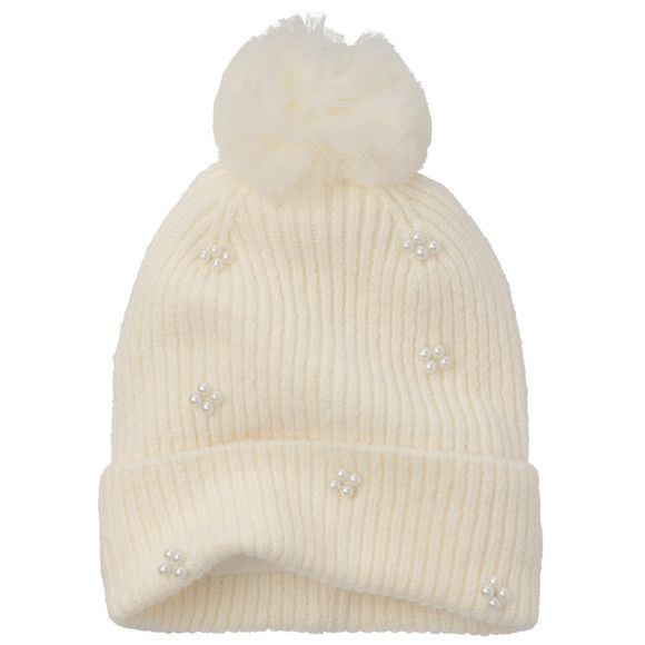 Mädchen Strickmütze mit Zierperlen