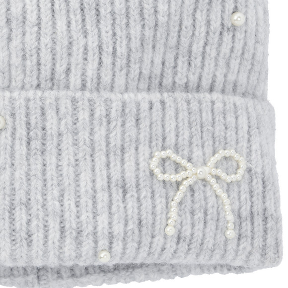 Mädchen Strickmütze mit Perlen-Applikation