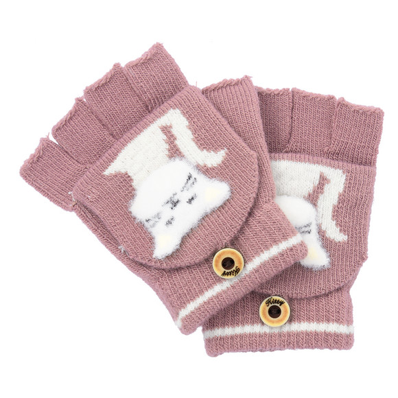 Mädchen Handschuhe mit Katzen-Motiv