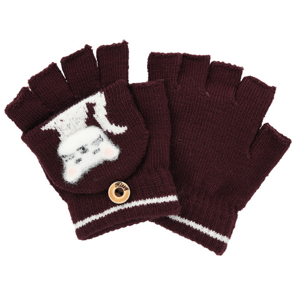 Mädchen Handschuhe mit Katzen-Motiv