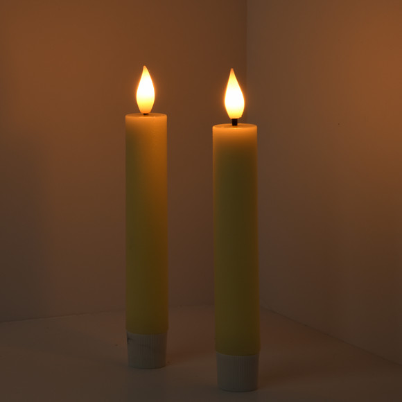 2 LED Stabkerzen mit Flammeneffekt