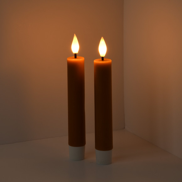 2 LED Stabkerzen mit Flammeneffekt