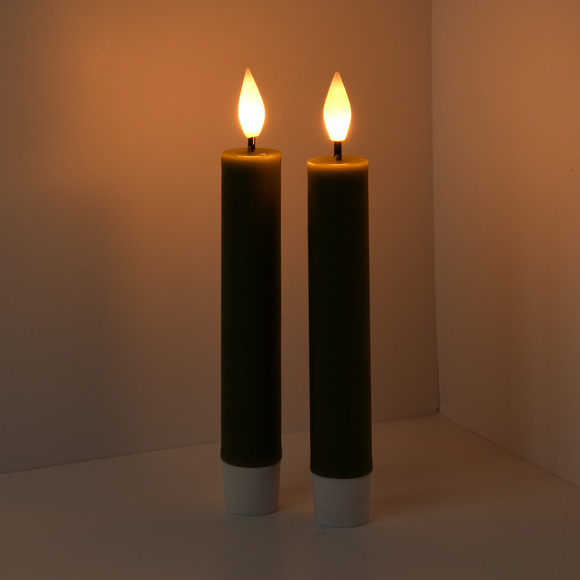 2 LED Stabkerzen mit Flammeneffekt