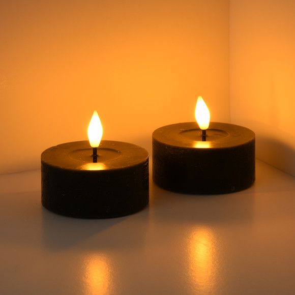2 LED Wachskerzen mit Flammeneffekt