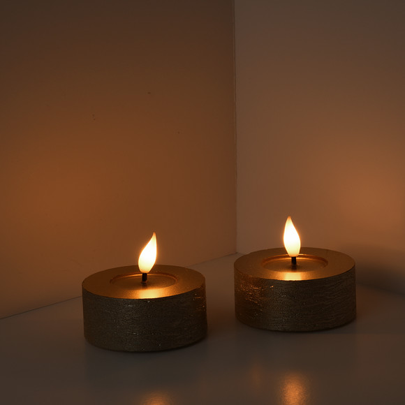 2 LED Wachskerzen aus Wachs