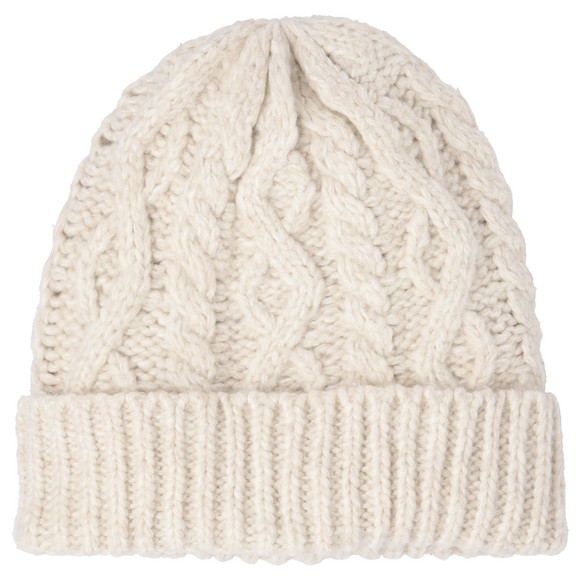 Damen Strickmütze mit Zopfmuster