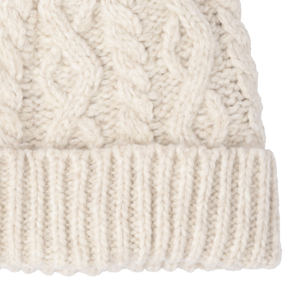 Damen Strickmütze mit Zopfmuster