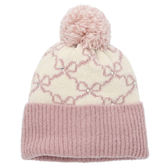 Mädchen Strickmütze mit Glitzersteinen