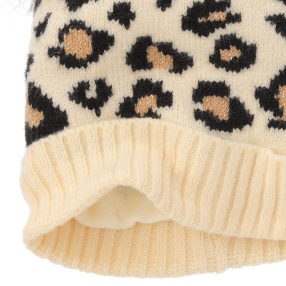 Mädchen Strickmütze mit Leo-Muster