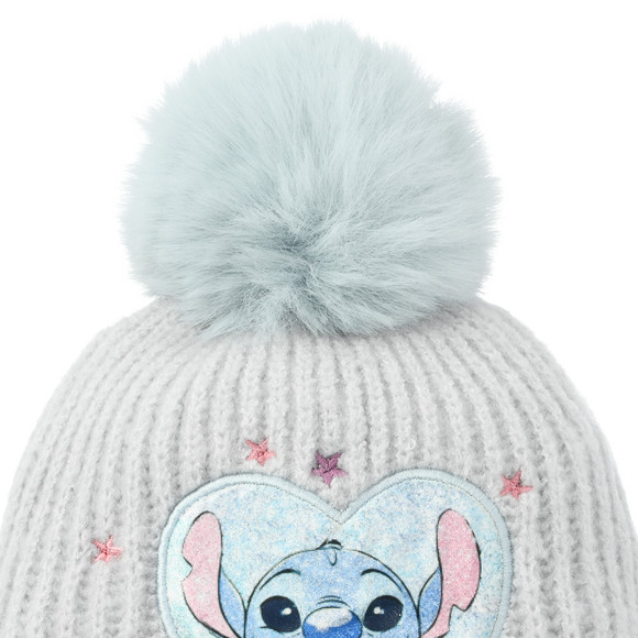 Stitch-breimuts met pompon