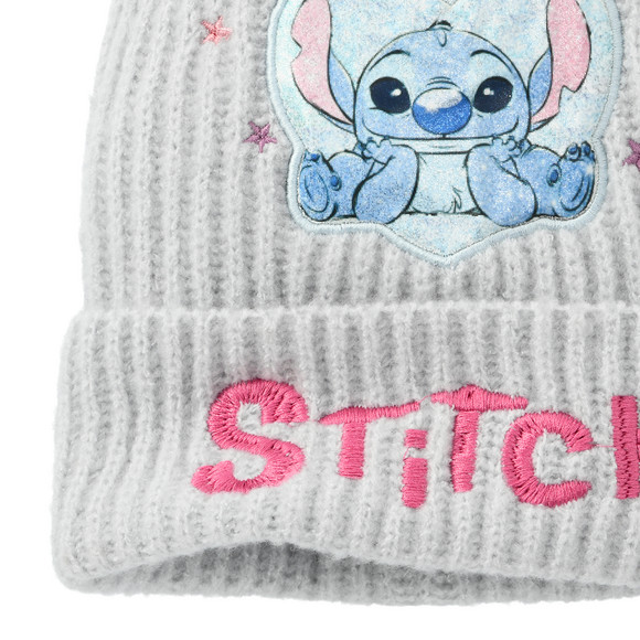 Stitch-breimuts met pompon