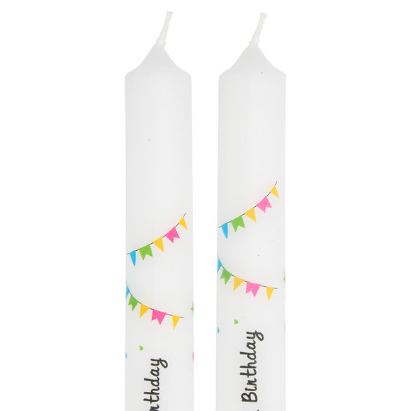 2 Stabkerzen Happy Birthday