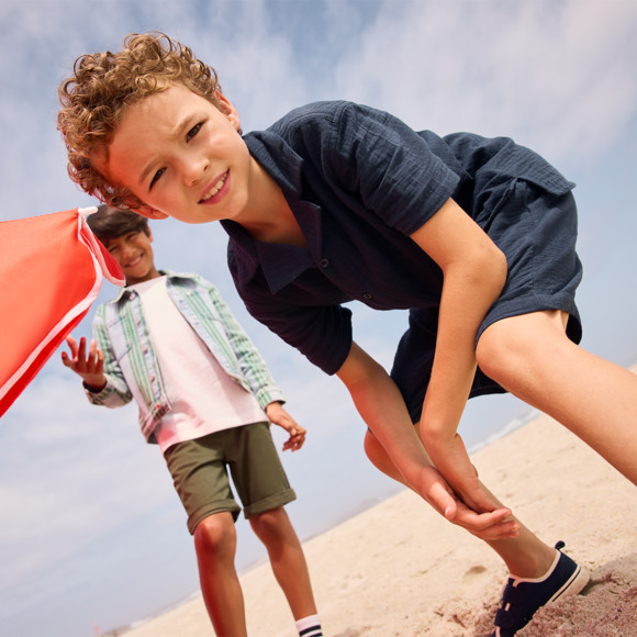 Jungen Leinen-Hemd mit Brusttasche