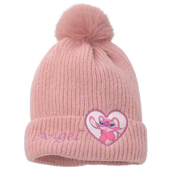 Stitch-breimuts met pompon