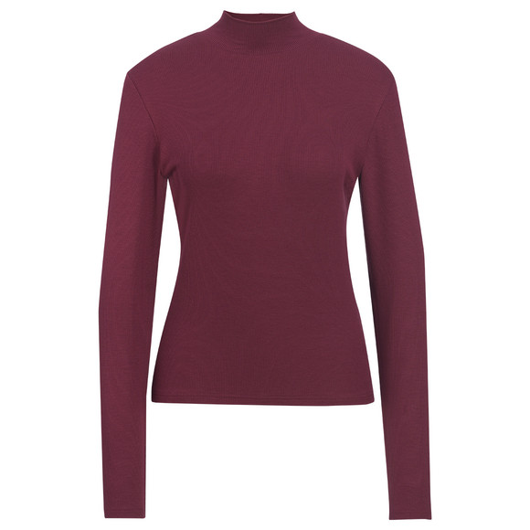 Damen Langarmshirt mit Rippstruktur