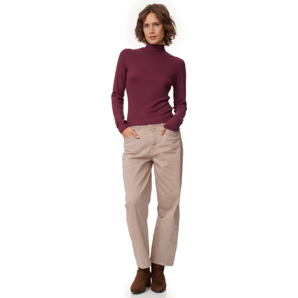 Damen Langarmshirt mit Rippstruktur