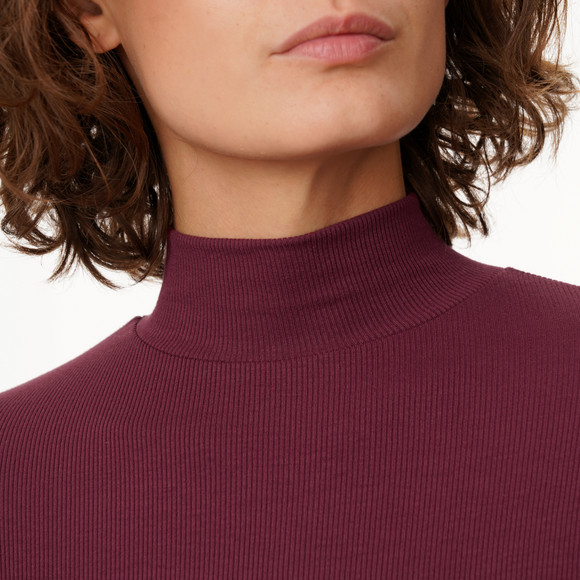 Damen Langarmshirt mit Rippstruktur
