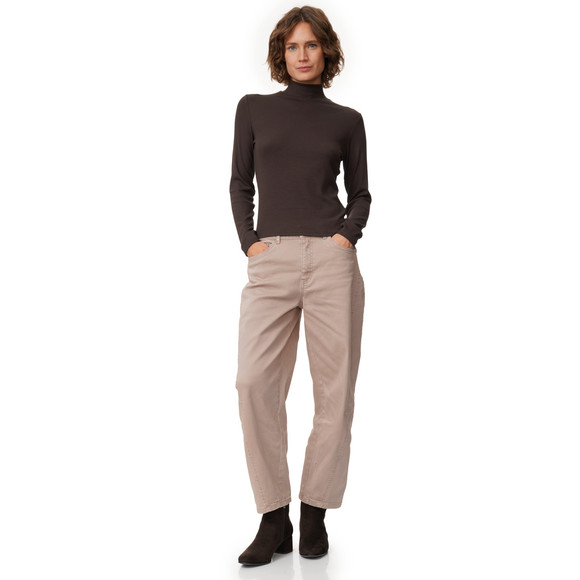 Damen Langarmshirt mit Rippstruktur