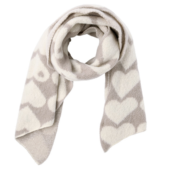 Damen Winterschal mit Herz-Muster