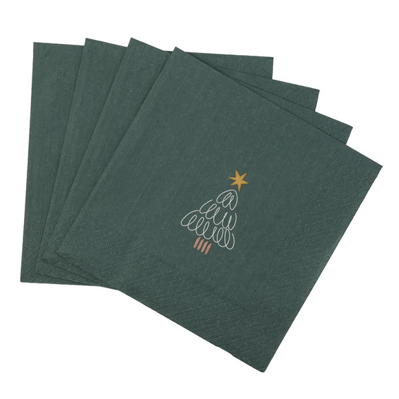 20 Servietten im weihnachtlichen Design