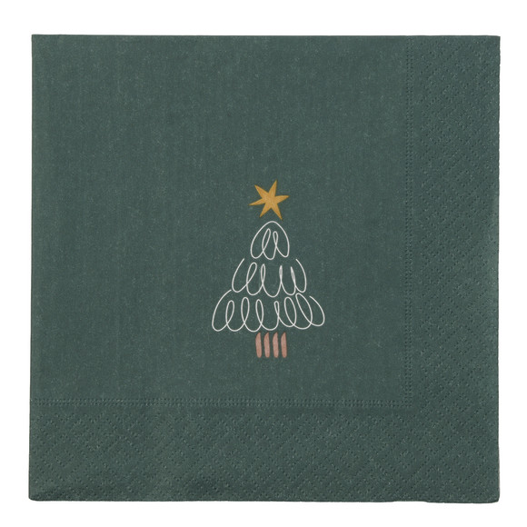 20 Servietten im weihnachtlichen Design