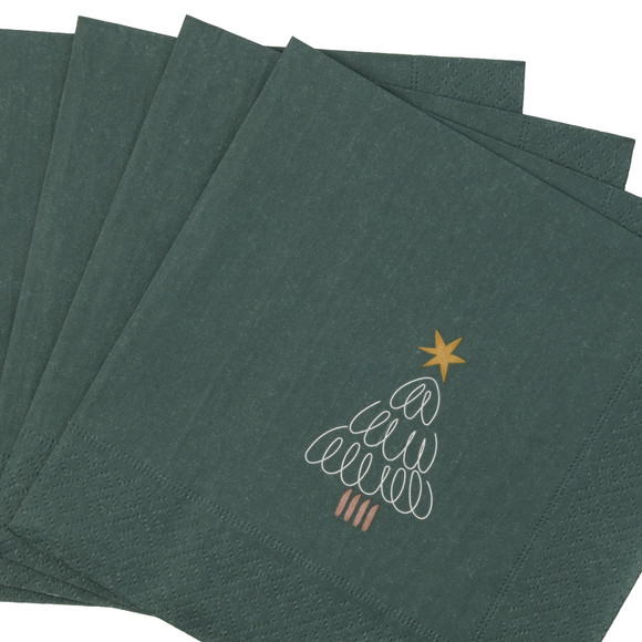 20 Servietten im weihnachtlichen Design