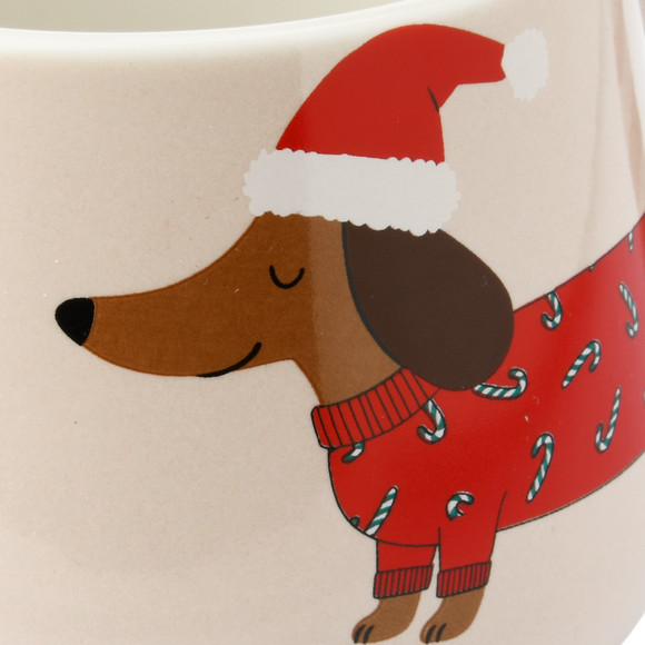 Tasse Dackel im weihnachtlichen Design
