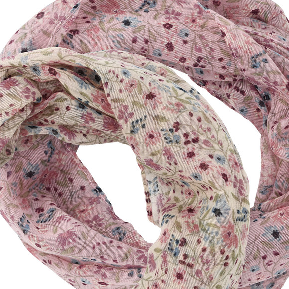 2 Mädchen Rundschals mit Blumen-Allover