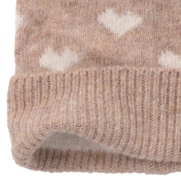 Mädchen Strickmütze mit Herzen allover