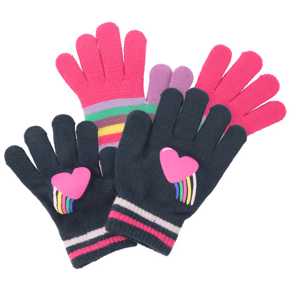 2 Paar Mädchen Handschuhe im Set