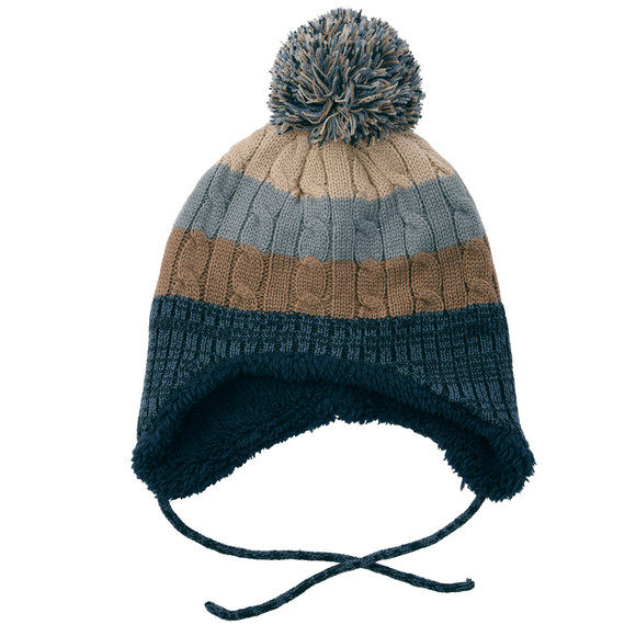 Baby Strickmütze mit Bommel