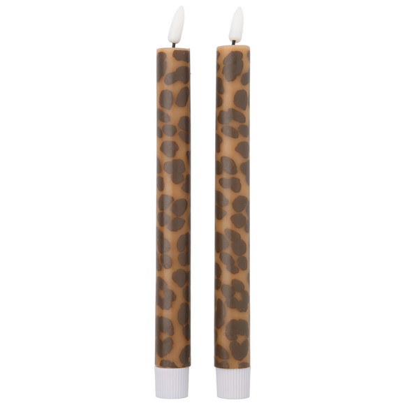 2 LED-Stabkerzen aus Wachs