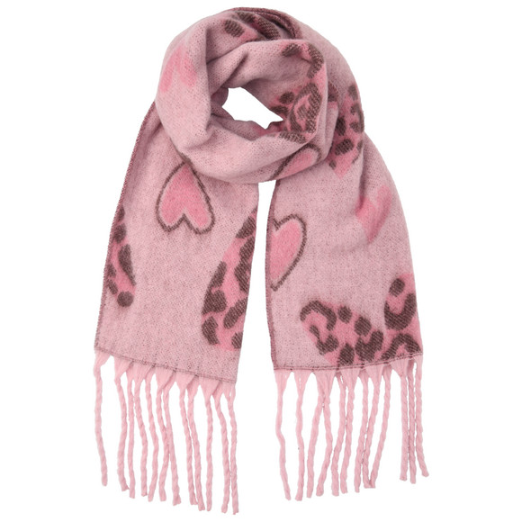 Damen Winterschal mit Herz-Muster