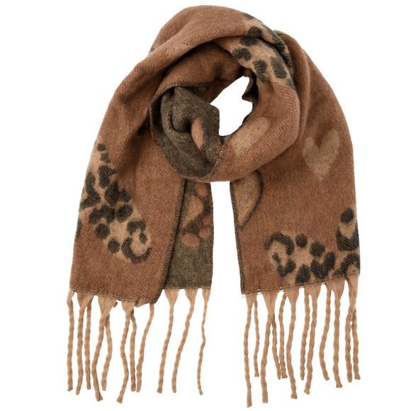 Damen Winterschal mit Herz-Muster