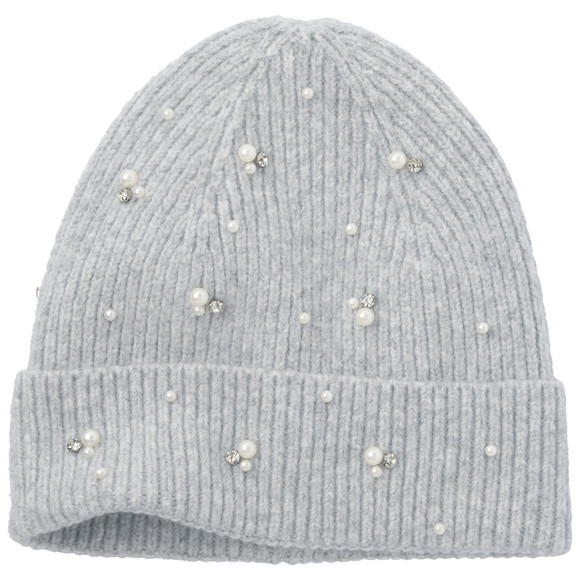 Damen Strickmütze mit Perlen