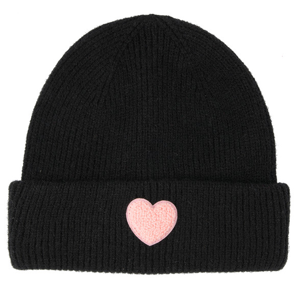 Damen Strickmütze mit Herz-Applikation