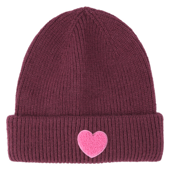 Damen Strickmütze mit Herz-Applikation