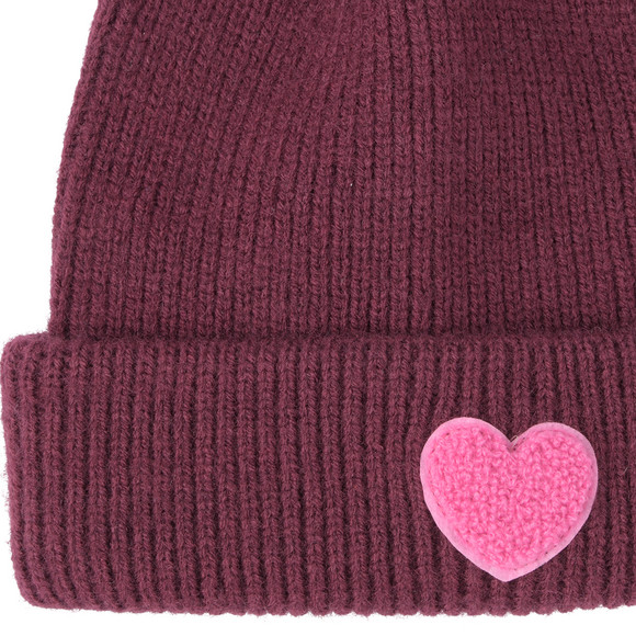 Damen Strickmütze mit Herz-Applikation
