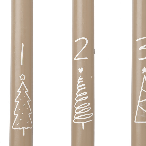4 Stabkerzen im weihnachtlichen Design