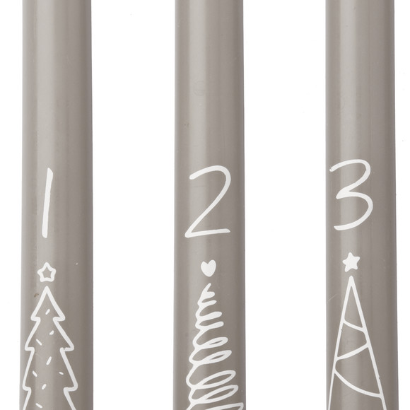 4 Stabkerzen im weihnachtlichen Design