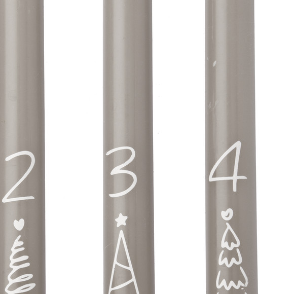 4 Stabkerzen im weihnachtlichen Design