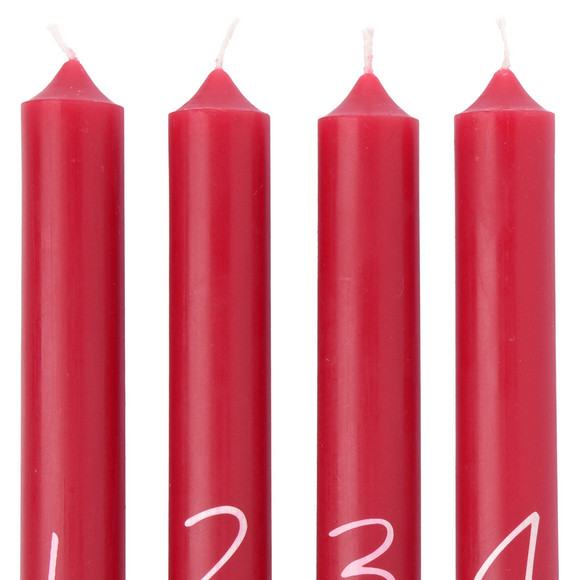 4 Stabkerzen im weihnachtlichen Design