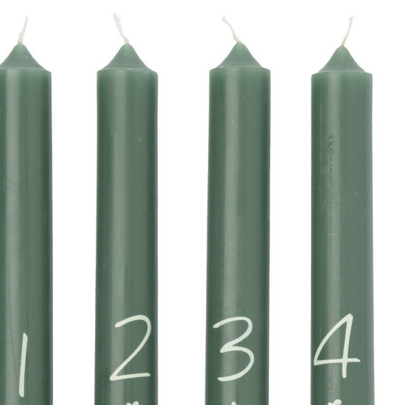 4 Stabkerzen im weihnachtlichen Design
