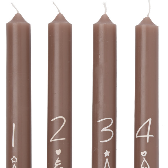 4 Stabkerzen im weihnachtlichen Design