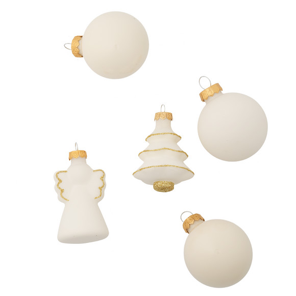 5 Weihnachtskugeln in verschiedenen Formen