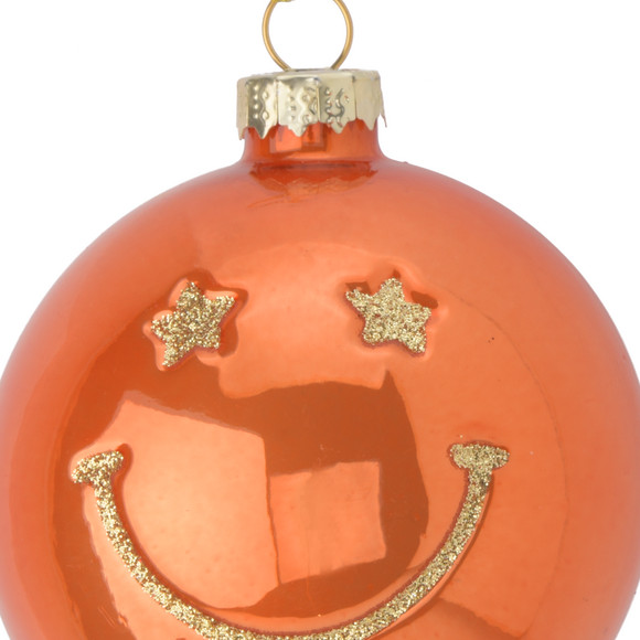 Weihnachtskugel mit Glitzer-Gesicht