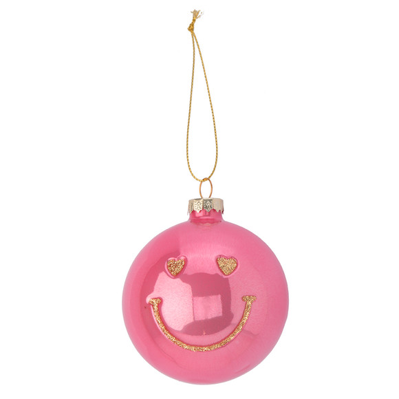 Weihnachtskugel mit Glitzer-Gesicht